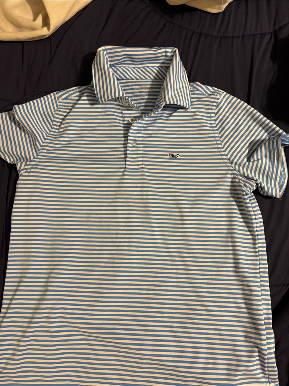 Vineyard Vines Boys Blue and White Striped Polo
